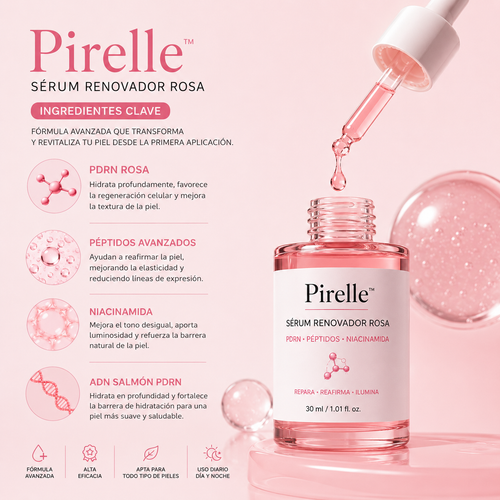Sérum Facial de Péptidos Rosa Pirelle™